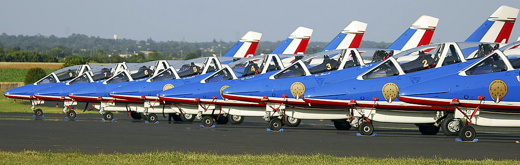 Patrouille de France flight demonstration team of the French Air Force during preparations for an air show